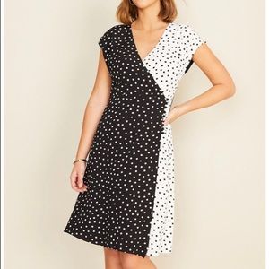 Ann Taylor Mixed Dot wrap dress